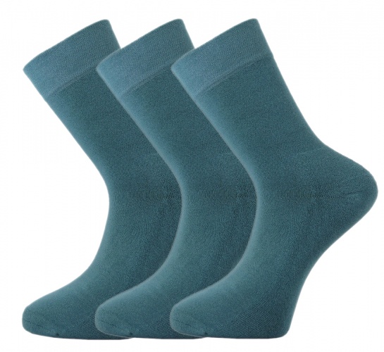 Green Bear Unisex Bamboo socks - Extra Cushioned Sole - 3 x TEAL pack - soft & antibacterial