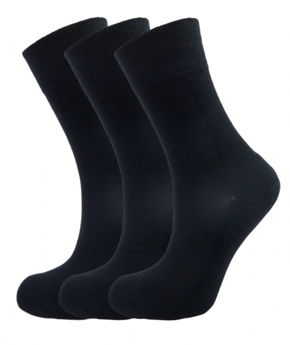 Green Bear Unisex Bamboo socks - Extra Cushioned Sole - 3 x BLACK pack - luxurious soft & antibacterial