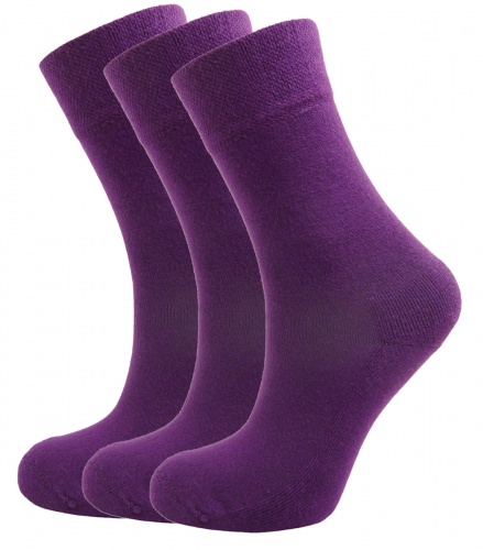 Green Bear Unisex Bamboo socks - Extra Cushioned Sole - 3 Purple pack - soft & antibacterial