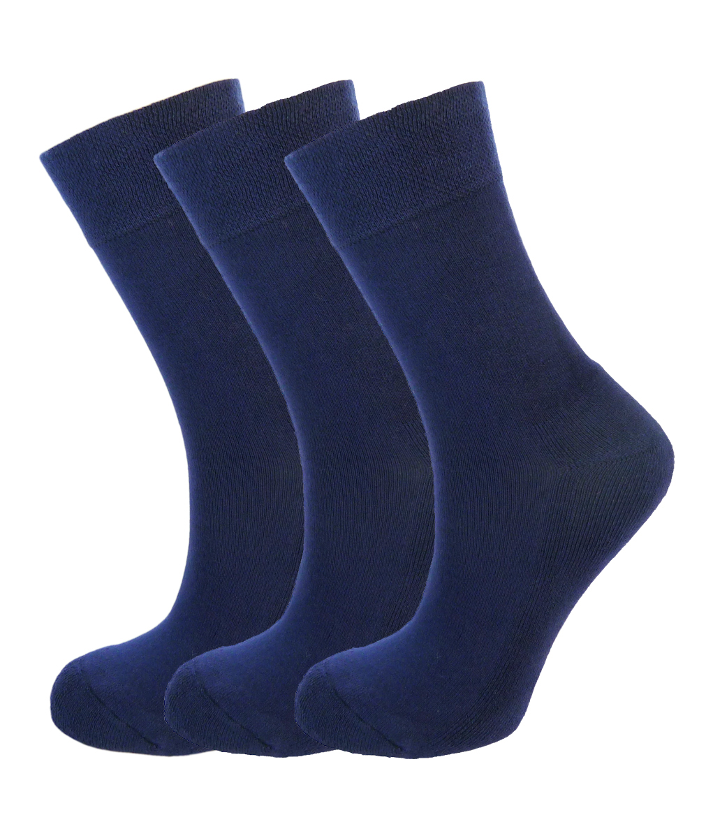 Green Bear Unisex Bamboo socks - Extra Cushioned Sole - 3 x NAVY pack - Luxurious soft & antibacterial